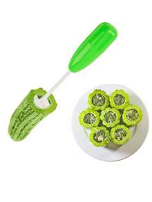 4pcs Multifunctional Plastic Fruit & Vegetable Pitter & Corer Tools, Suitable For Kitchen - Green - View 7