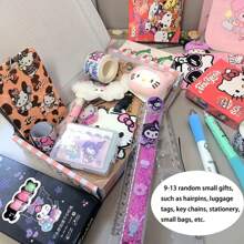 Sanrio Sanrio Surprise Blind Box 7-9 Random Items, Including Fashionable Black Hello Kitty, Surprise Blind Box Gift Pack, Exquisitely Designed, Practical And Beautiful, Suitable For Giving Gifts To Friends And Family, Birthday Gifts, Party Gifts, Party Small Gifts (Gift Box Styles Are Random)
