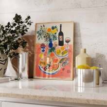 1 pièce Affiche d'art de cuisine vintage pour la décoration de table de dîner, peinture sur canevas, cadeau pour le chef, sans cadre