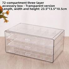 [ Thickened Transparent Jewelry Storage Box ] Large-Capacity Household Organizing Box, Dust-Proof Storage Box For Earrings And Necklaces, Drawer-Style Jewelry Box, One Compartment For Each Item, For Organization And Storage For Women Storage Organizer Travel Essentials Back To School Dormitory Storage