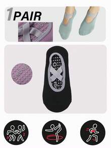 1 Pair/3 Pairs/5 Pairs/6 Pairs, Women's Thick Yoga Socks, Jump Exercise Indoor Non Slip Floor Socks - Multicolor - View 13