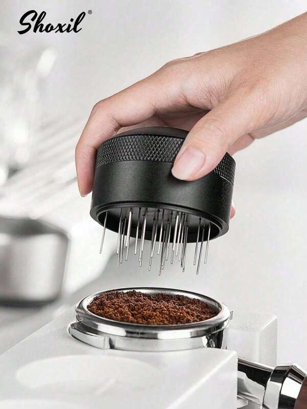 1 Stück Professioneller Espresso Verteiler & WDT Werkzeug - 51/53/58mm verstellbarer Kaffee Nivellierungsstab mit Ständer, Barista-Qualität Rührstab für perfektes Stopfen (Espressomaschinen Zubehör Set)