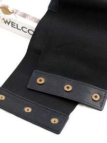 1 件女士金色宫殿风格时尚 PU 皮革弹性紧身胸衣腰带，带圆环装饰，适合日常通勤或万圣节派对