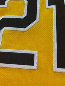 Men's Pittsburgh #21 Yellow Baseball Jersey Polyester Button-Up V-Neck Shirt With Classic Embroidery, Loose Fit For Training, Competition & Casual Wear, All-Season - Yellow - View 3