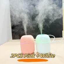 1 pièce / 2 pièces d'humidificateurs portables, de purificateurs d'air miniatures, de diffuseurs d'arômes - équipés de lampes de bureau à LED, dotés de veilleuses de chevet de type nébuliseur, convenant à diverses applications, capables d'humidifier l'air, avec des couleurs vives, émettant en continu des parfums, créant une atmosphère relaxante, convenant à la décoration de la maison, à la décoration de la chambre en tant que cadeaux, anniversaires, souvenirs de remise de diplômes, etc.