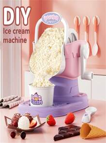 Set de fabricante de helado de dibujos animados para niños, máquina comestible de helado/sorbete, juguete interactivo casero para niños y niñas, regalo para vacaciones