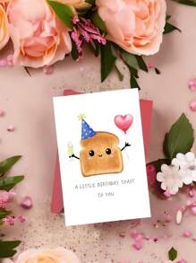 1pc Bread Greeting Cards | Funny Birthday Greeting Cards | Birthday Cards | "A LITTLE BIRTHDAY TOAST To YOU" Cards - The Best Birthday Card For Your Son/Daughter/Friends