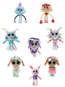 Dandy's World 毛绒玩具趣味派对玩偶 Goob 特别款意大利面 Goob Blossom Buddy Yatta Bassie Belle Basket Bassie 娃娃装饰创意礼物，适合儿童生日派对家居女孩房间装饰游戏收藏家 - 彩色 - 查看 1