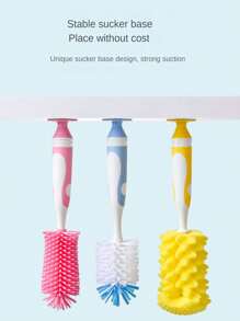 Szczotka do butelek z nylonu, szczotka do smoczków, wielofunkcyjna szczotka do czyszczenia kubków z długim uchwytem i obrotem o 360 stopni do czyszczenia butelek, kubków, termosów (losowy kolor)