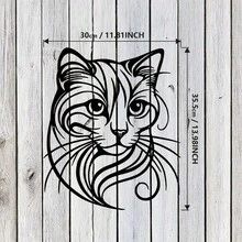 Simple Cat Metal Wall Art Perfect For Cat Lovers Pet Shop And Home Decor - Black - View 8