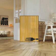 1 件手绘意大利面复古意大利面海报现代餐厅厨房墙壁艺术复古食物帆布海报装饰礼品可选框架 - 彩色 - 查看 11