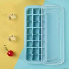 1pc Ice Cube Mold, Silicone Ice Cube Tray, Multi-Functional Thickened Household Ice Cream Mold With Detachable Lid, DIY Fruit Ice Cube Stackable Ice Cube Tray, Kitchen Tools, Summer Essential Ice Cube Tray