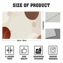 4pcs/6pcs Set, White Striped Theme, Vibrant Modern Creative Placemat Set - High Quality Linen Material Easy To Clean, Suitable For Kitchen Dining Room Decor Placemats, Holiday Party Table Decorations, Home Decor - Beige - View 33