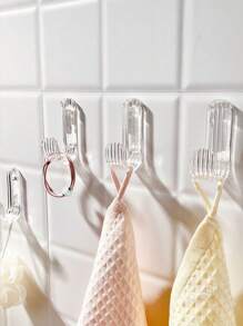 Transparente gestreifte Gletscher-Muster Klebehaken, starker Klebestreifen für wandmontierte Haken ohne Bohren, Handtuch-/Luffahalter für Badezimmer/Küche/Wohnzimmer/Schlafzimmer/Vorhänge/Kleiderschrank, 4er/8er/12er Pack