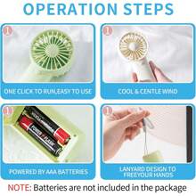 AAA Battery Powered On Fan Small Portable Battery Powered Fans With 1Speeds, 5'' Quiet Personal Fan For Bed, Camping, Outdoor,Wireless Desk Fan,No Battery Configured (Green)