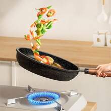 Granit Antihaftpfanne - flacher Boden Pfanne für Steak, Küche Zuhause