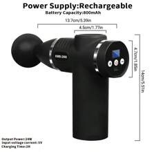 1pc Rechargable Portable Handheld Fascial Gun, 12 Pcs Replacement Heads, Percussion Deep Tissues Muscle Massagerwith 8 Speeds, Travel Massage Gun, Portable Handheld Massager, Compact Sports Massager For Office Gifts For Him, Home, Athletes, A Good Gift For Thanksgiving And Christmas