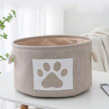 1 pieza Cesta de juguetes para perro, Caja de juguetes para perro, Contenedor de juguetes para perro, Almacenamiento de juguetes para perro, Organizador de almacenamiento para mascotas, Cesta de almacenamiento de tela con asas, Cesta de almacenamiento para juguetes de perro, juguetes de gato, juguetes de mascotas, Cesta para perros para juguetes, mantas, ropa para mascotas, accesorios, Organización y almacenamiento para perros, Regalo de Navidad