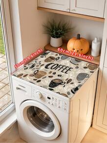 1pc Coffee Machine Absorbent Drip Mat, 5mm Thick Square Silica Gel Drying Pad, Quick Drying Protective Dish Drying Mat, Suitable For Washing Machine, Dryer, Kitchen And Bathroom, Modern Practical Pad, Absorb Grey Water, Ideal Gift, Washing Machine Dust Cover, Bedside Cabinet, Refrigerator, Countertop Mat, Multi-Purpose Washing Machine Top Cover Mat