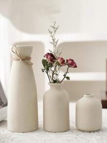 1 Stück beige Keramikvase, dekorative moderne Vase für Zuhause, Dekovase, Pampasgras Vase, Trockenblumen Vase, Wohnzimmer Mittelpunkt Dekoration. Imitierte Trockenblumen dekorative Vase, künstlerische Vase für Blumenarrangements