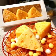 1 pieza / 3 piezas Juguete de amasar de queso simulación de dibujos animados, juguete de descompresión suave muy atractivo, regalo pequeño de rebote lento, adecuado para desahogo de oficina y viajes, regalos de fiestas y días festivos, regalos de cumpleaños