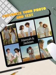 1pc Customized Photo Mouse Pad - Design With Your Text Or Photo - Non-Slip, Durable Stitched Edges, Natural Rubber - Suitable For Office, Advertising, Computer Work, Gaming, Anime, Mother's Day, Father's Day, Halloween, Christmas, Easter, Valentine's Day, New Year And Thanksgiving Gifts - Multicolor - View 2