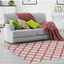 SẢN XUẤT TẠI THỔ NHĨ KỲ Thảm Thổ Nhĩ Kỳ In Kỹ Thuật Số Inci – Mềm mại, Thảm Có Thể Giặt Được Với Mặt Sau Bằng Nỉ Chống Trượt – Thảm Trang Trí Hiện Đại, Thích Hợp Cho Phòng Khách, Phòng Ngủ, Hành Lang Hoặc Lối Vào – Có 7 Kích Cỡ (50*60, 50*80, 60*100, 80*120, 80*150, 80*200, 80*300 Cm). Thiết Kế Khô Nhanh, Thấm Hút Cao, Mềm Mại Và Thoải Mái. Thích Hợp Cho Cả Sử Dụng Trong Nhà Và Ngoài Trời - Màu Hoa hồng đỏ - Xem 4