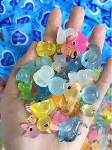 5/10/25/50 Pcs Glow-In-The-Dark Mystery Blind Bag, ABS Luminous Animal & Mushroom Figures, Aquarium, Toy House, Fairy Garden Decor, Home Decorations, Party Favors, Easter Gifts, Easter Decorations (Assorted Bag Styles)
