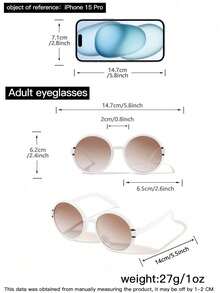 3副女士亚克力圆形镜框休闲时尚眼镜，适合度假、户外活动和节日礼物 - 3pcs(黑灰+黑茶+白) - 查看 4