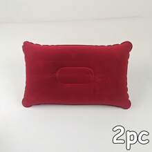 Almohada de viaje inflable ultraligera tamaño A4, almohada de aire de tela de felpa cuadrada pequeña para viajes, fácil de guardar, adecuada para camping, dormir en casa y la oficina, viajes de vacaciones, senderismo, siesta, soporte para el cuello y la cintura