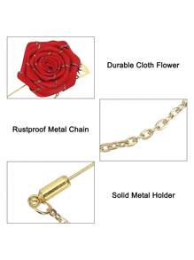 1 Stück Luxus Gold Seide Rose Brosche - elegante Ansteckblume für Hochzeitsbräutigam, Brautparty, Anzug, Herren- und Damenformalkleidung (lange Broschen-Design), Vintage Rucksack für die Schule