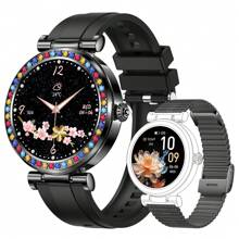 EIGIIS Montre connectée pour femmes Écran HD 1,27" Tracker de fitness Fonction d'appel entrant/sortant Étanche Tracker d'activité avec suivi du sommeil Podomètre Smartwatch de sport compatible Android iOS