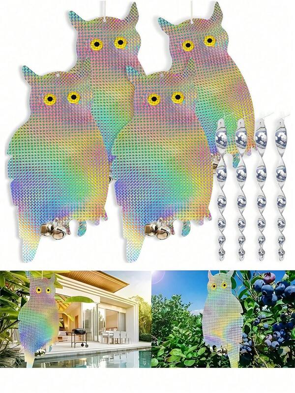 Anti-Bird Repellent Reflective Owl, Plastic Hanging Reflective Scare - Decorative Wind Turbine For Home And Garden, Owl Repellent - Plastic Hanging Reflective Repellent - Decorative Fan For House And Garden