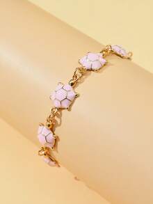 1 件时尚海洋风格海龟珐琅可调节绳手链，适合情人节、朋友、家庭聚会、礼物、女士日常佩戴