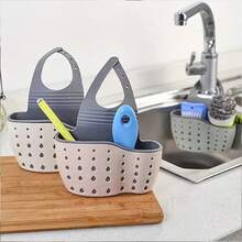 1 Stück verstellbarer Spülbecken Hängekorb, Küchen Aufbewahrungskorb, Schwammhalter, Wasserhahn Hängekorb, Küchen Aufbewahrungstasche. Geeignet zum Aufbewahren von Schwämmen und Lappen in der Küche. Farbe wird zufällig versendet. - Beige - Übersicht 5
