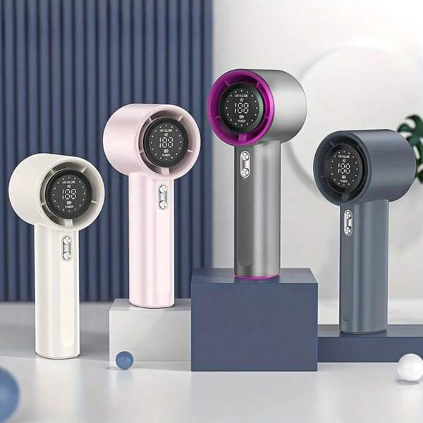 YITUMU Portable Handheld Fan, 1-100 Speed Adjustable Turbo Personal Fan, 3600mAh Rechargeable Battery, 16000RPM Brushless Motor, Digital Display, Ideal Gift For Women And Men For Travel, Camping, Outdoor