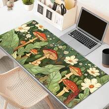 超大花朵蘑菇鼠标垫，游戏桌垫，大号键盘垫，可水洗，防滑橡胶底，锁边设计，礼品鼠标垫，桌面保护垫，学习垫，多种尺寸可选，电脑键盘垫，笔记本电脑垫，学习用品，返校季游戏鼠标垫，桌面配件，办公用品，办公桌配件，鼠标垫，桌面鼠标垫