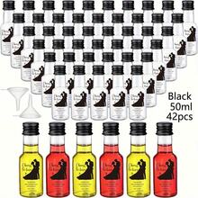 42/1pc 25ML-50ML Mini Wedding Liquor Bottles,Beverage Dispensing Bottle,Clear Plastic Bottles,With Golden,Rose,Black And Silvery Screw Caps,For Juice, Smoothies,Perfect For Kitchen, Picnic Essentials,Birthday Party,Wedding Gifts,Camping,Christmas Party.