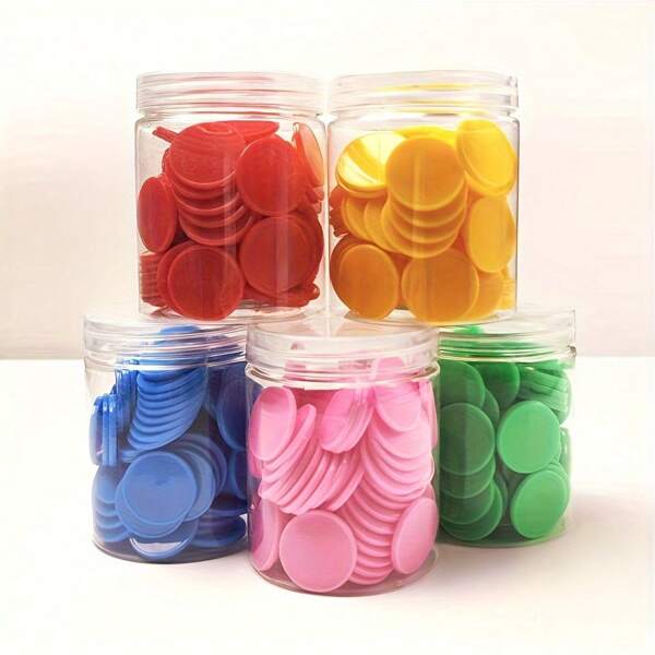 100pcs Multi-Color Plastic Math Counting Chips | Educational Math Manipulatives For Interactive Learning, Counting And Sorting