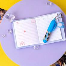 bandai 1 pieza Cuaderno de espiral de Bandai con dibujos animados de One Piece, libreta de notas para estudiantes, set de anime con bolígrafo y colgante, cuaderno de material, diario, útiles escolares, premio para estudiantes, cuaderno para fiestas, artículos de papelería de regreso a la escuela, uso de oficina, bolígrafo para exámenes