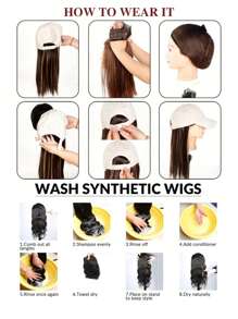 Short Straight Synthetic Wig Adjustable Baseball Cap For Men Women Heat-Resistant Wig For Daily Wear And Special Occasions Multi-Style And Multi-Functional Wig
