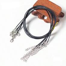 100 Buah Tali Kalung Hitam 50cm untuk Pembuatan Perhiasan dengan Gesper Lobster, Tali yang Dapat Diatur untuk Gelang dan Liontin, Perlengkapan Kerajinan DIY - Tali Kalung 50cm - View 11
