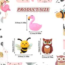 8pcs LOOEN Animal Knitting Needle Caps - Cute Bee, Sheep, Flamingo, Owl Needle Tip Protectors, Durable Colorful Plastic Needle End Covers For Knitting, Crochet, DIY Crafts, Knitting Accessories | Playful Design | Vibrant Colors - Multicolor - View 3