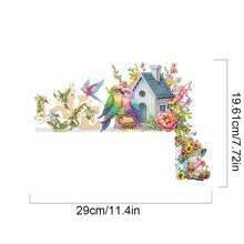 DIY Diamond Painting Kit - Lovely Bird House Wooden Door Sign | Spring Craft Decor For Home, Living Room, Bedroom