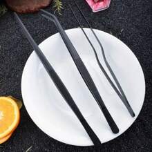 3 pièces/set Pinces de cuisine en acier inoxydable - Pinces barbecue style coréen, pince à barbecue et pinces de service alimentaire - Idéal pour le steak, le buffet, les sushis et la décoration de la vaisselle