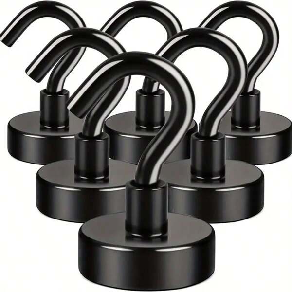 3/6/9pcs Magnetic Swivel Hooks, Heavy Duty Strong Magnet Hooks For Kitchen Storage, 50Lbs Capacity Magnetic Hooks, No Drilling, Suitable For Boats, Camping, Kitchen, Fridge, Garage Walls, Magnetic Organizer Hooks