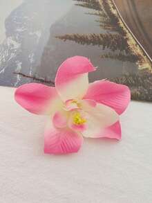 2 件装新款多色人造兰花蝴蝶兰花树脂婚礼发夹清新简约花朵手工节日头饰女士爪夹发夹发夹，发夹 - 彩色 - 查看 5