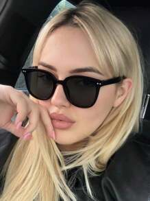 1/2/3 piezas Gafas de mujer con montura cuadrada casual de acrílico de moda en color negro, adecuadas para vacaciones, salidas y atuendos diarios, también para verano, playa, al aire libre y viajes