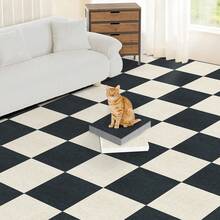 12/30pcs Square Mat 30X30cm Self-Adhesive Mixed Color Splicing Floor Mat Non-Slip Self-Adhesive Carpet Floor Tiles Mat, Anti-Slip, Easy To Sweep, Suitable For Bedroom, Living Room, Kitchen, Office, And Porch Decoration, Multi-Purpose Splicing Square Cement Non-Slip Floor Sticker,