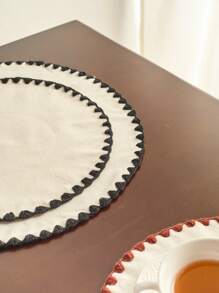 1/4/6/12 buc. Covorașe rotunde brodate albe, stil minimalist japonez, lavabile și reutilizabile, potrivite pentru sărbători, reuniuni, petreceri de ziua de naștere, nunți, decorarea mesei de cină, decorarea casei